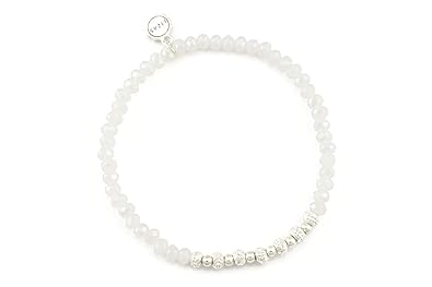 Lizas Armband'Tucson' mit facettierten Steinen und silber farbenen Perlen (weiß)
