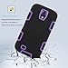Galaxy S4 Case, EC™ 3in1 Hybrid High Impact Armor Case Defender Shockproof Combo Case for Samsung Galaxy S4 IV i9500 with Screen Protector and Stylus (Purple/Black)