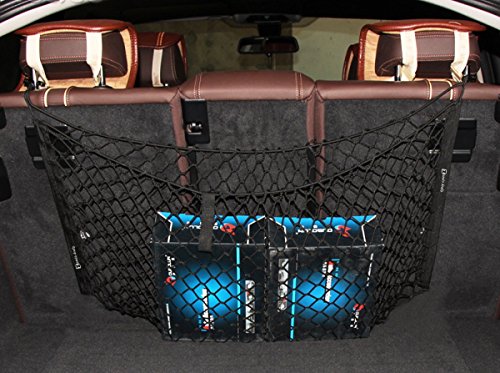 Zento Deals Black Mesh Net Hammock Cargo Storage Vehicle Organizer Premium Quality