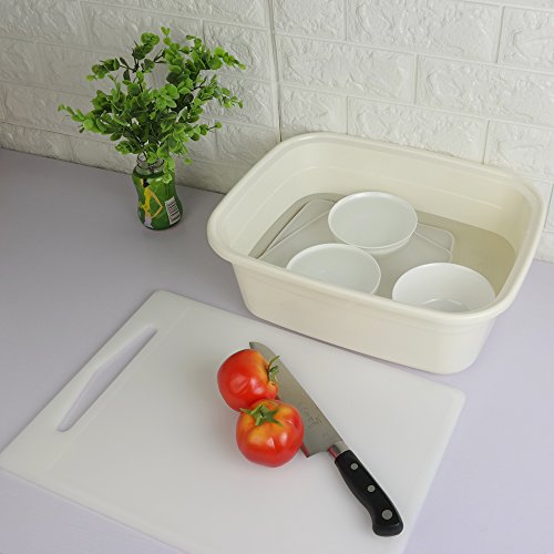 HOMMP Rectangular Plastic Dishpan/Wash Basins, 4 Pack