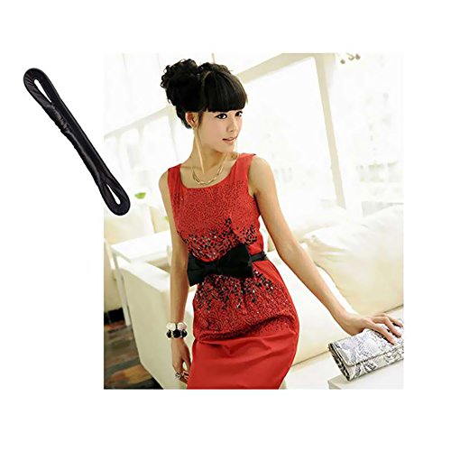 Iebeauty2 PCS New Metal Button Wrinkled Fabric Hair Styling Buns Donut Ring Shape Clip Twist Hair Stick - Thumbnail 7