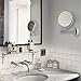 Cozzine Makeup Mirror Wall Mounted with 10X Magnifying, Two Side Vanity Extendable Bathroom Mirror, 10X Magnification Mirror 8 Inch, Chrome Finish