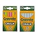 Crayola Chalk White & Colored 12-Pack (1 Pack of White & 1 Pack of Colored)