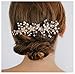 SWEETV Wedding Hair Comb Gold Rhinestone Flower Clip Bridal Hair Accessories for Bridesmaid Women
