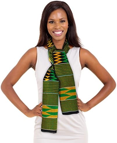 ADVANSYNC Traditional Double Weave Kente Cloth Scarf and Our Daily Bread Book
