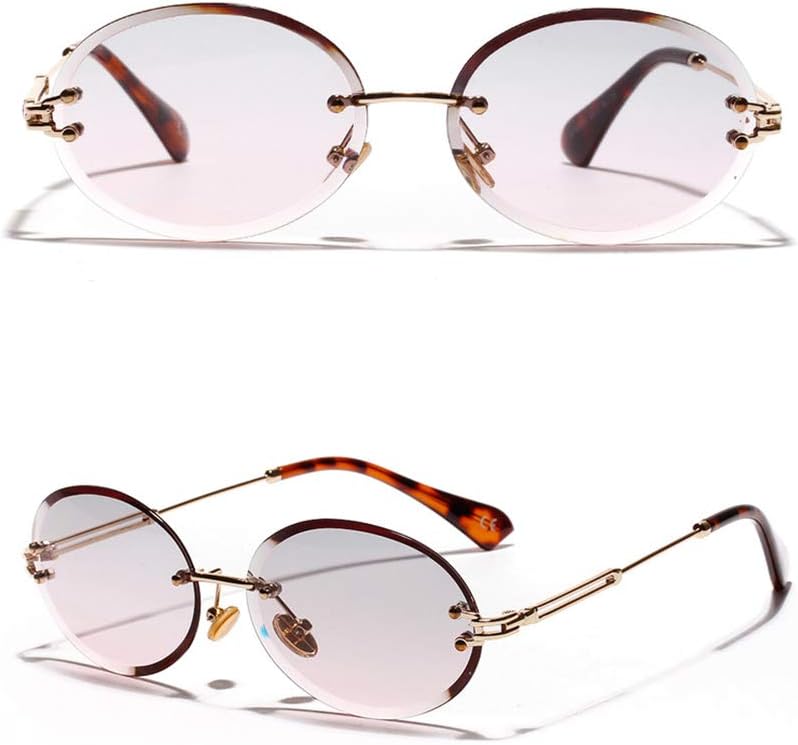 Rimless Sunglasses Fashion Trend Hot Unisex Protection Eyewear Women Men Outdoor Driving No Frame Metal Legs Oval Shape UV400