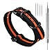 CIVO Heavy Duty G10 Zulu Military Watch Bands NATO Premium Ballistic Nylon Watch Strap 5 Black Rings with Stainless Steel Buckle 20mm 22mm 24mm (Black Pumpkin, 20mm)
