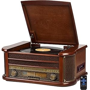 Nostalgie houten muzieksysteem | Bluetooth | cassettedek | compact systeem | retro stereo systeem | platenspeler | radio…