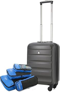 Aerolite Abs Bagage Cabine A Main Valise Rigide Leger 4 Roulettes