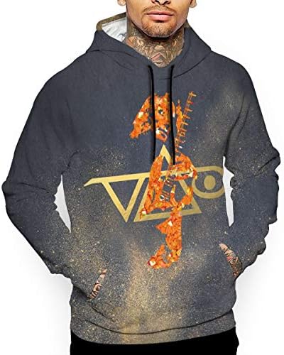 Mens Steve Vai Music Band Casual Hooded Classic Sweater Full Printed with Pocket