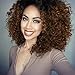 ENTRANCED STYLES Synthetic Curly Wigs for Black Women Afro Brown Wigs with Dark Roots Synthetic Full Wigs Heat Resistant Fiber
