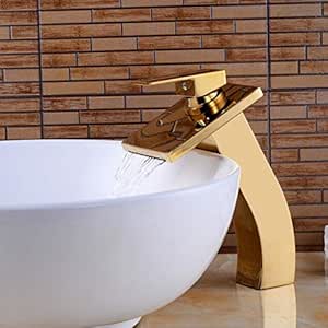Grifo Ducha Baño Cocina Grifos Para Recipientes De Baño Cascada De Oro