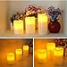 SONGMICS LED Flameless Candles with Remote Control and Timer Waterproof Set of 3, UFLC75D