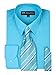 Men's Dress Shirt, Tie & Hanky Set-Turquoise XL (17-17.5) Neck 34/35 Sleeve