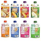 Happy Tot Organic Superfoods Fiber & Protein Stage 4 Baby Food Assortment Variety Packs 4 Flavors (Pack of 12)
