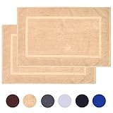Alurri Bath Mat – 2 Pack - Machine Washable Cotton BathMats - Quick Dry Shower / Bathtub Step Out Bath Rug – Soft, Plush & Super Absorbent - Hotel, Spa Bathroom Floor Towel Mat 20