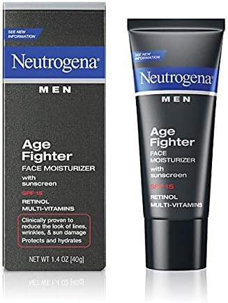 Neutrogena Men Age Fighter Face Moisturizer with Sunscreen SPF 15, 1.4 oz Per Tube (4 Pack)