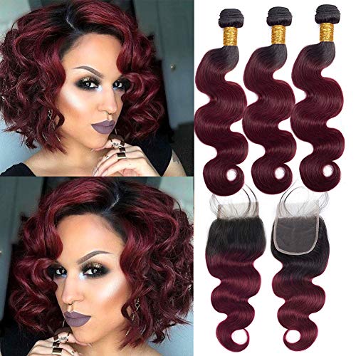 Luxury Elegance Hair Ombre Mongolian Hair 3 Bundles And Lace