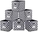 homyfort Cube Storage Organizer Bins 11x11 - Fabric Storage Cubes Bin Foldable Baskets Square Box with Labels and Dual Sturdy Handles for Shelf, Nursery, Cabinet, Clothes, Toys, Set of 6 (Grey)