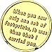 Foot Prints in The Sand Gold Tone Medallion Spiritual Chip Pocket Token Footprints Gift