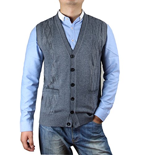 men's button down sweater with pockets