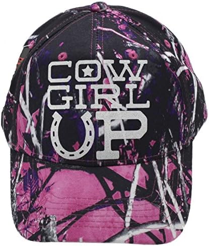 Muddy Girl Moonshine Camo Western Cowgirl Up Hat Cap Jp Purple Pink (COWGIRL UP)
