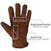 OZERO Work Gloves Winter Insulated Snow Cold Proof Leather Glove Thick Thermal Imitation Lambswool - Extra Grip Flexible Warm for Working in Cold Weather for Men and Women (Brown,X-Large)
