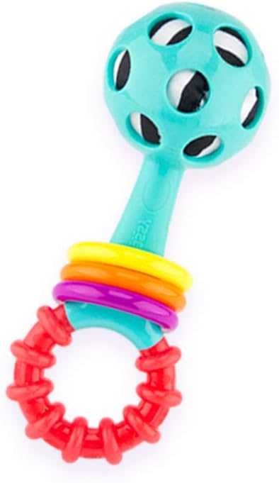 Sassy Poke-a-Dot Rattle | Developmental Toy with Black & White Patterns | Flexible, Soft Plastic - for Ages Newborn and Up
