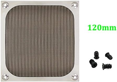 120mm Computer Fan Filter Grill with Screws, Ultra Fine Aluminum Mesh - Silver Color