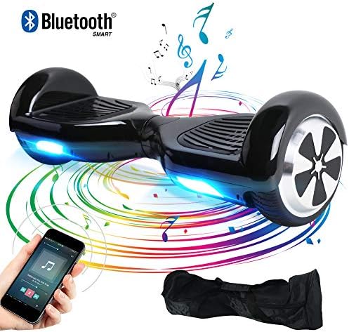 TOEU Hoverboard Bluetooth Speakers LED Lights UL2272 Safety Certified, 6.5" Self Balance Electric Scooter with Carry Bag, Segway for Kids and Adult Gifts