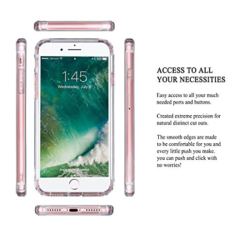 iPhone Plus Case, iPhone Plus Cover, MOSNOVO Floral Flower Blossom  Printed Clear Design Plastic Hard Back with Soft TPU Bumper Protective Case - Main Image