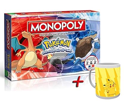 Pokemon. Monopoly Kanto Edition (Deutsch) + Tasse (+ Tasse Pikachu Evolution)