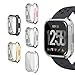 SIRUIBO Compatible Fitbit Versa Screen Protector, TPU Plated All-Around Protective Bumper Case Cover Shell Compatible Fitbit Versa Smartwatch, 5 Pack