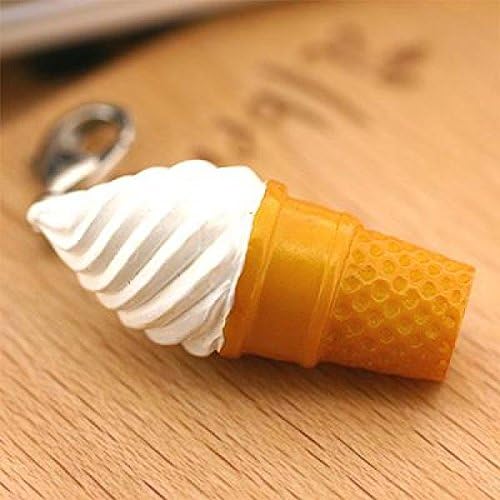 Fresh And Cool! Ice Cream Miniature Sample Cell Phone Charm Soft Serve Ice Cream Vanilla