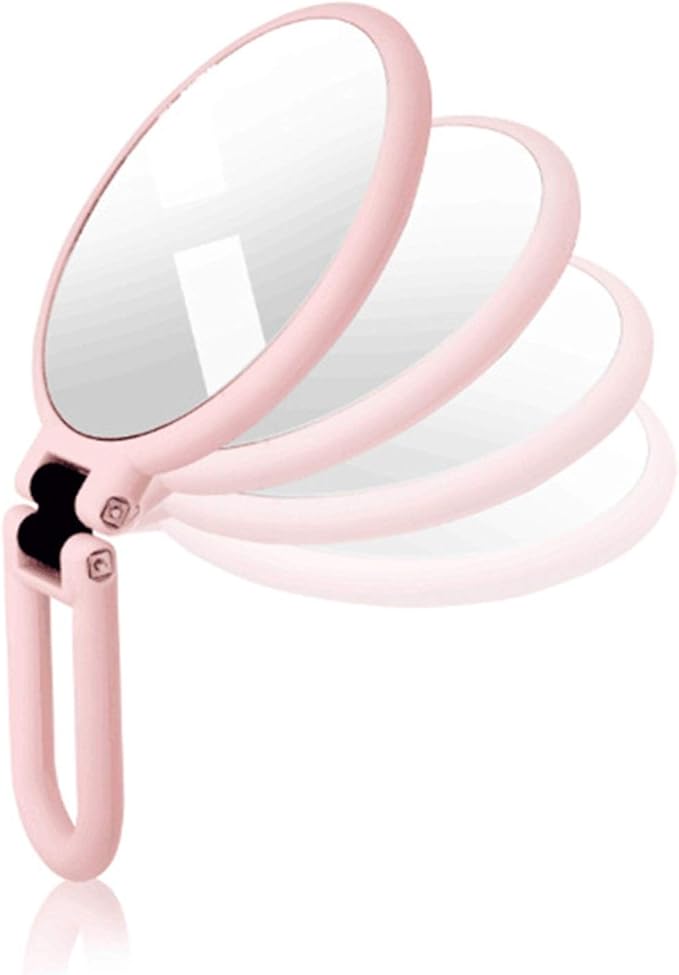 15/10X Magnification Handheld Makeup Mirror Travel Folding Handheld