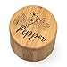 Wooden Salt & Pepper Box Set Engraved Magnetic Lid Bamboo Spice Jars & 2 Spoons