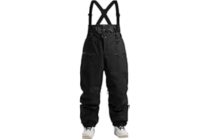 IMPHUT Ski Pants Snowboard Pants for Men, Baggy Snow Pants Insulated Waterproof Windproof, Mens Snow Bibs Overall