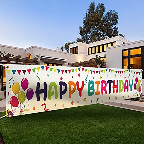 Large Colorful Happy Birthday Yard Banner Sign
