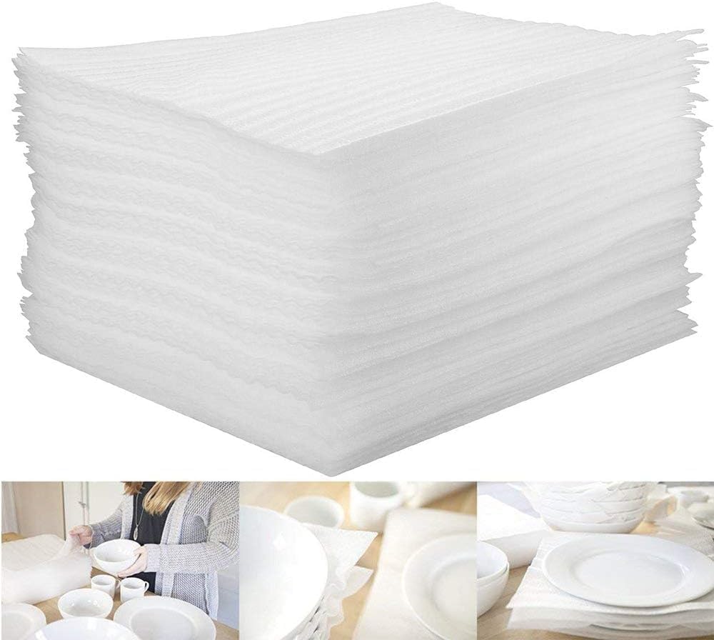 Photo 1 of 150 Sheets Packing Foam Sheets for Moving 10"x10" Cushion Foam Sheets for Packing Wrapping Fragiles, Packing Material for Moving Supplies, Alternative for Bubble Wrap