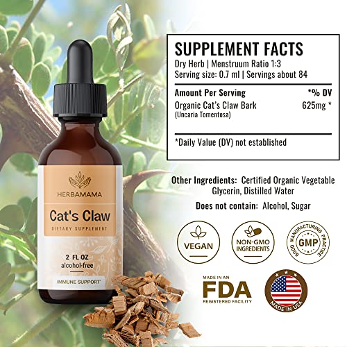 Cats Claw Tincture Organic Cat’s Claw Herb Drops Uncaria Tomentosa