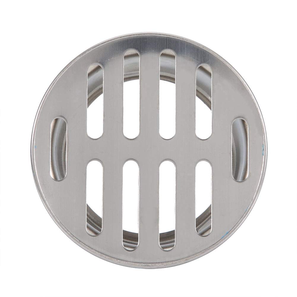 Cikonielf Floor Drain Cover, Anti Lock Tilt Clamp Stainless Steel Floor Drain Adjustable for Outdoor Balcony (75 Flat Mouth)