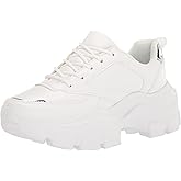 LUCKY STEP Women Chunky Platform Dad Colorblock White Neon Green Fuchsia Hologram Silver Casual Lace-Up Walking Sneakers