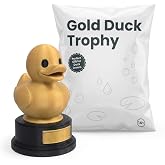 Gold Duck Trophy Figurine - Striking Golden Desk Decor for Unique Gag Gift or Award Display - 3D Printed in Canada