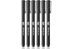 Mr. Pen- Black Felt Tip Pens, Fine Point Pens Black, Pack of 6, Fast Dry, No Smear, Planner Markers