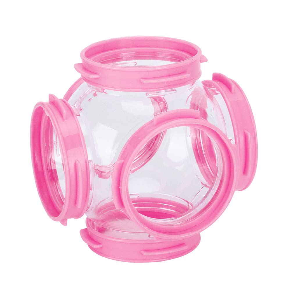 2 Pack Hamster Tube Tunnel Toy - Pet Tube Tunnel for Small Pets, DIY Cage Accessories Pipeline Fittings (Pink)