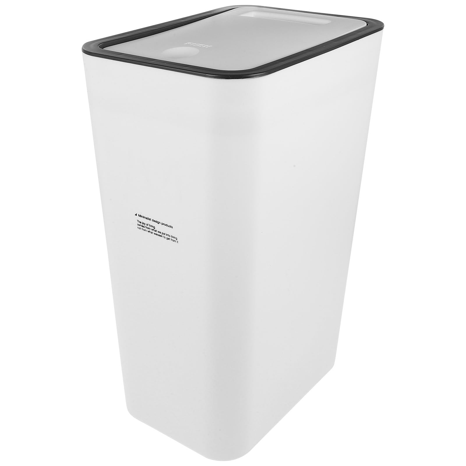 Zerodeko 10L White Kitchen Bin Pressure Trash can Slim Lidded Rubbish Bin for Home Bathroom Office