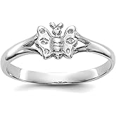 JewelryWeb 10k White Gold Butterfly Angel Wings Ring Size 2 Ring for Women