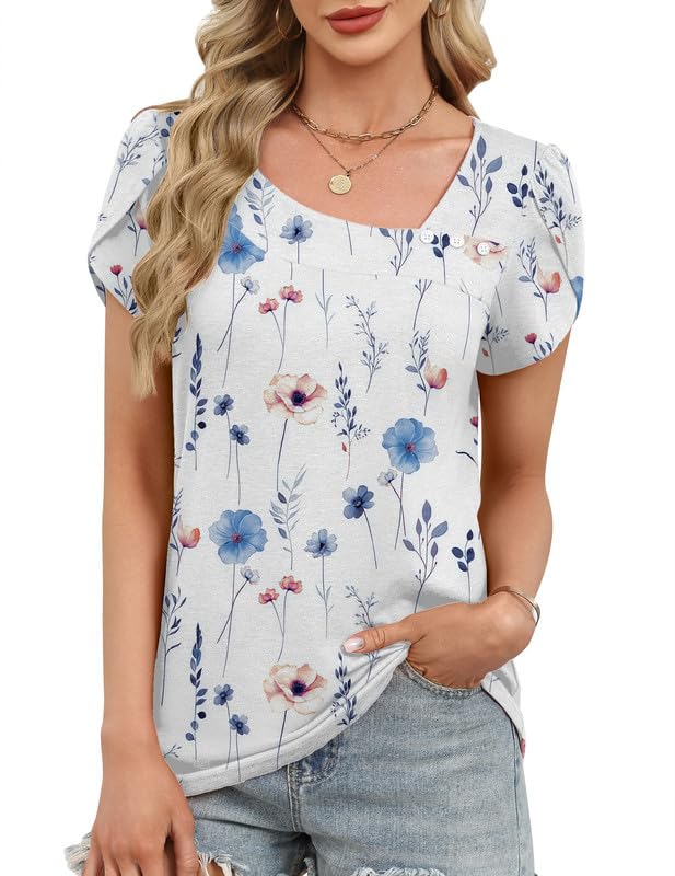 Misakia Womens Short Sleeve Button Down Shirt