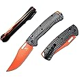 Taggedout Axis Lock Knife, Men's Pocket Folding Knives, D2 Flat Blade, G10 Green Handle, Thumb Stud, Manual Open, with Deep Carry Pocket Clip (Carbon Fiber)