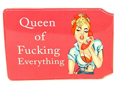 Queen of Everything Credit Card Bus Pass Wallet Slimline Travel Rail Ticket Holder Cover for Oyster Business Zip ID Card - Bifold - Party Bag Gift School Leaver Uni (10x Wallets)